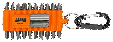 Zestaw 22 bitów z uchwytem magnetycznym i adaptorem do nasadek 1/4” - imbusowe, Phillips, Pozidriv, TORX BAHCO