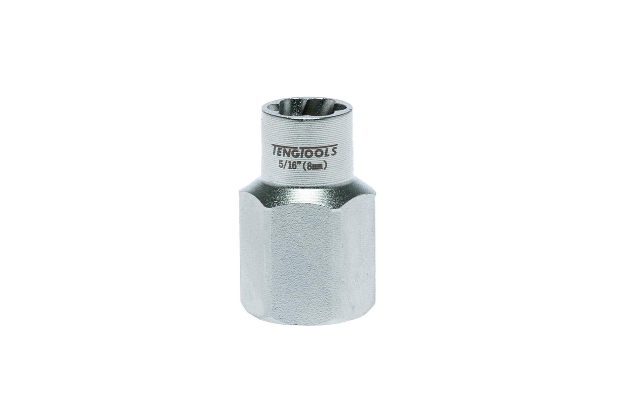 Sześciokątne nasadki odkręcające z chwytem kwadratowym 3/8" 8 mm Teng Tools