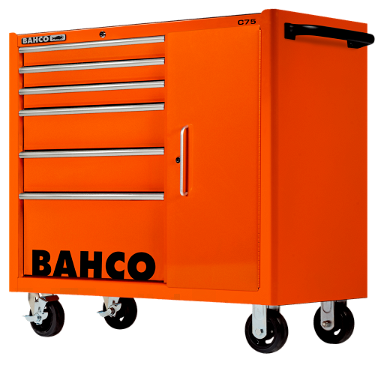 Wózek narzędziowy C75, 6 szuflad z szafką, 986x501x1100 mm, 1475KXL6C (pomarańczowy) BAHCO
