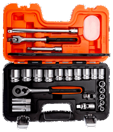 Zestaw nasadek 1/2", 23 elementy, zestaw calowy BAHCO