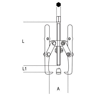 Ściągacz trójramienny 80-350 mm, 1518/6 Beta