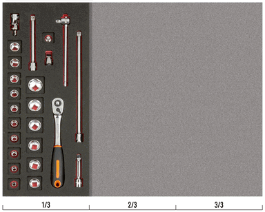 Nasadki 3/8" 1- 24 elementów BAHCO