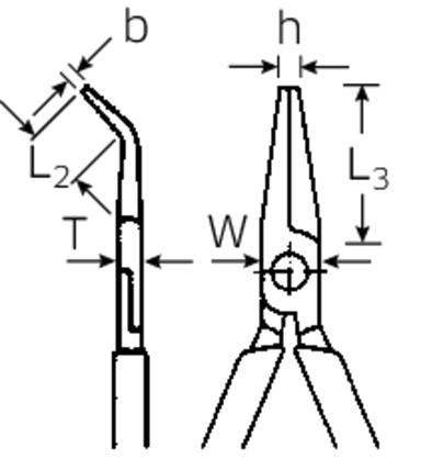 Szczypce półokrągłe odgięte 45st.VDE1000V 160mm z ostrzem tnącym (radio/tel.); chrom./izolow. STAHLWILLE