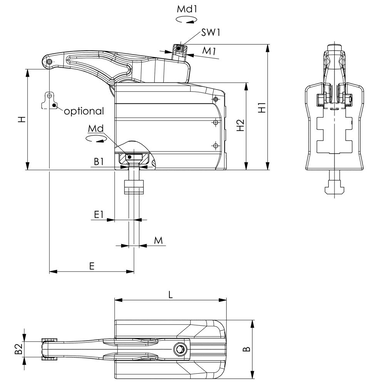 Docisk regulowane 3-stopniowy 7630-22 M12x14 AMF