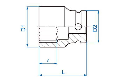 NASADKA KRÓTKA UDAROWA 1/2" 5/8" x 38mm, 12-kąt King Tony