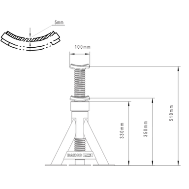 Podpora 12 T, zakres 350-510 mm BAHCO