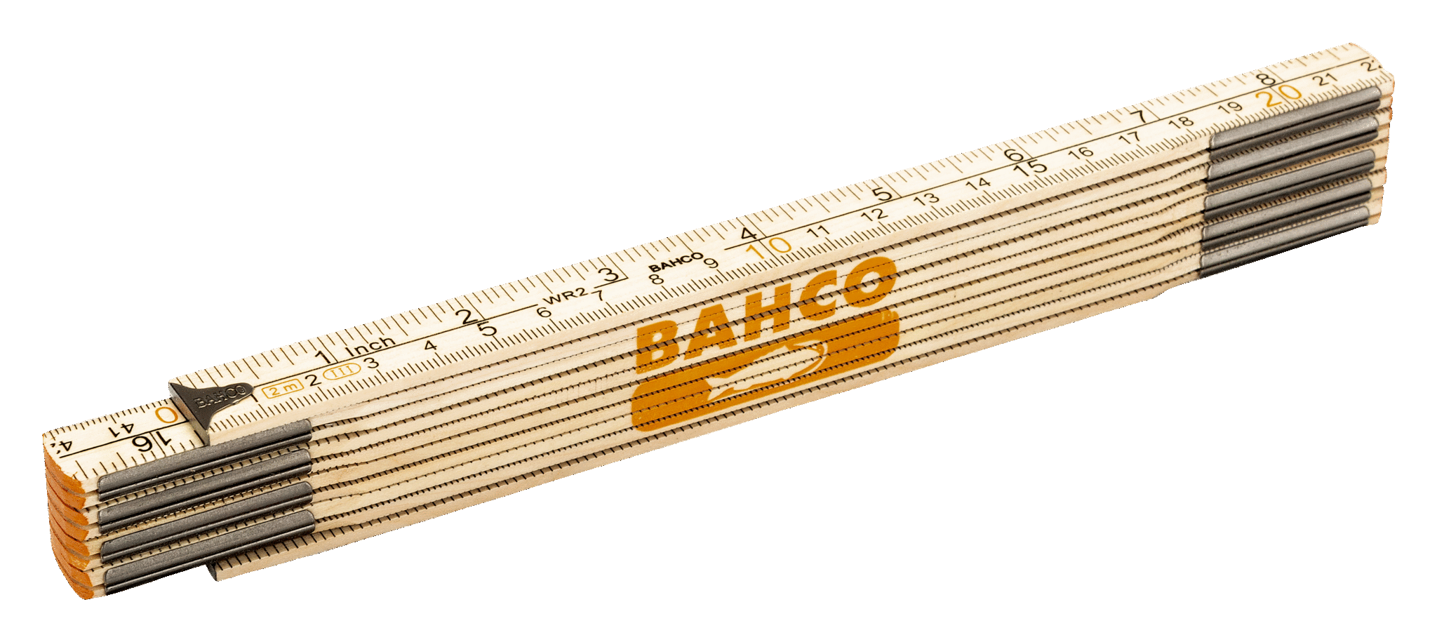 Miara składana drewniana 2m metryczno-calowa BAHCO