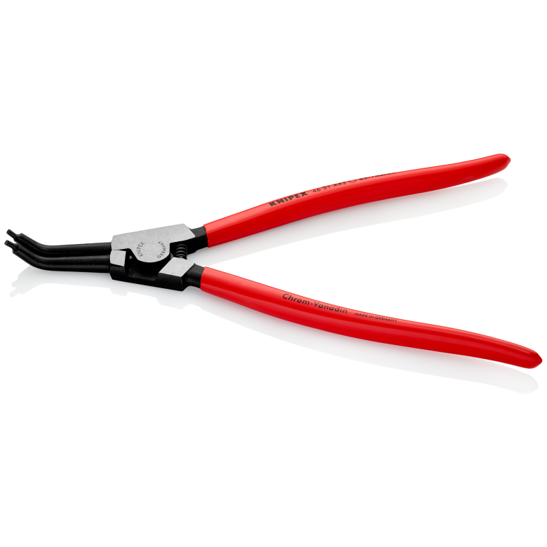 Szczypce do pierścieni osadczych sprężynujących 46 31 A42 Do montażu pierścieni zewnętrznych na wałkach Wygięte pod kątem 45° KNIPEX