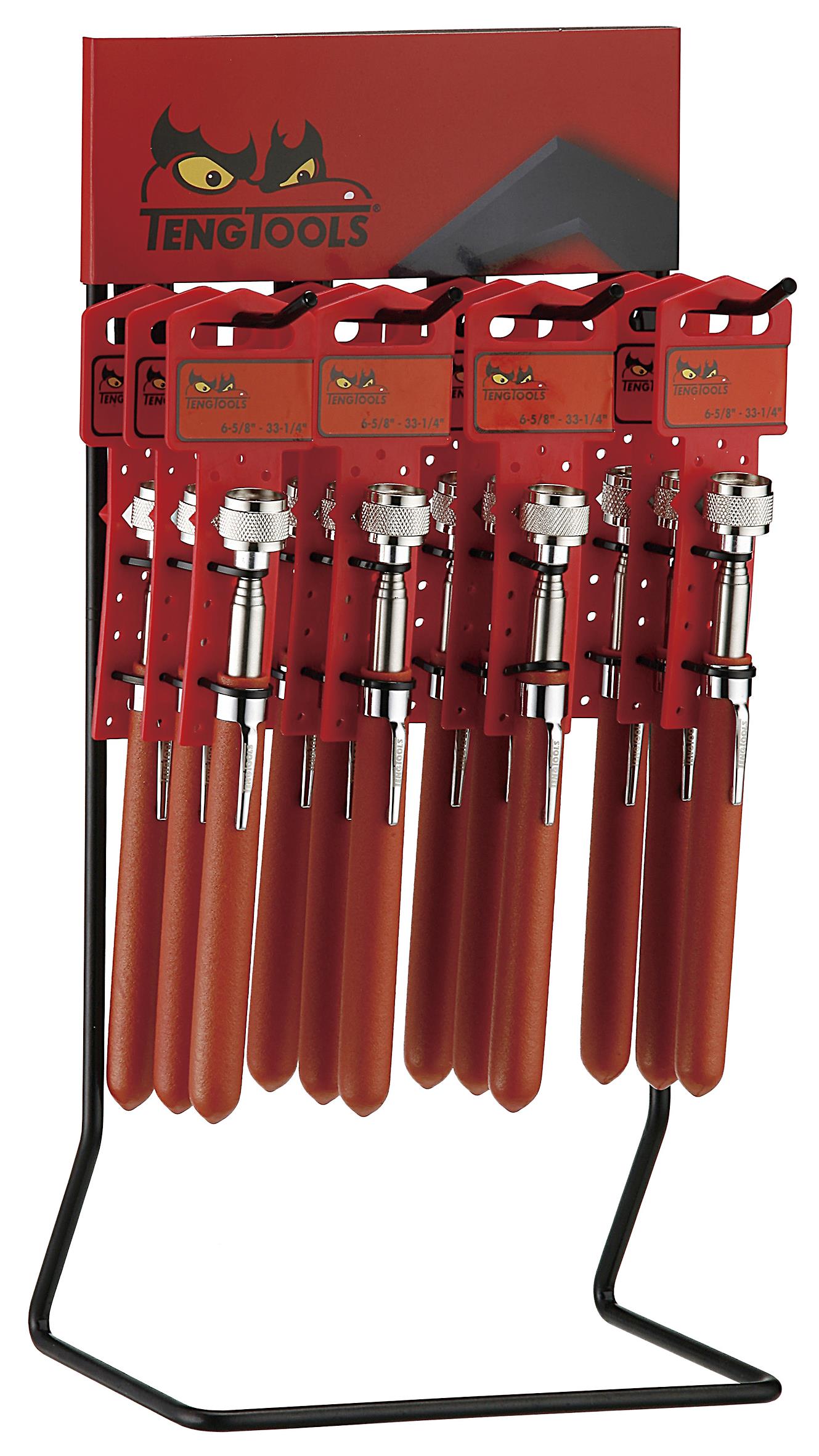 Teleskopowe chwytaki magnetyczne na stojaku ekspozycyjnym Teng Tools DIS-581TMP