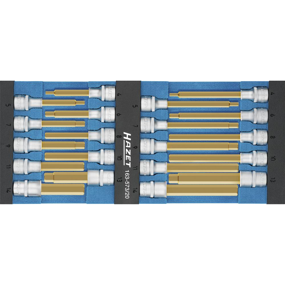 Zestaw nasadek wkrętakowych 1/2", 6-kątnych, 20-cz 163-573/20  HAZET