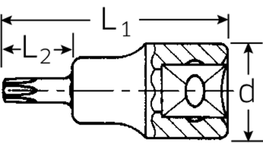 Nasadka wkrętakowa 1/2" T60 TORX z otworem prowadzącym STAHLWILLE