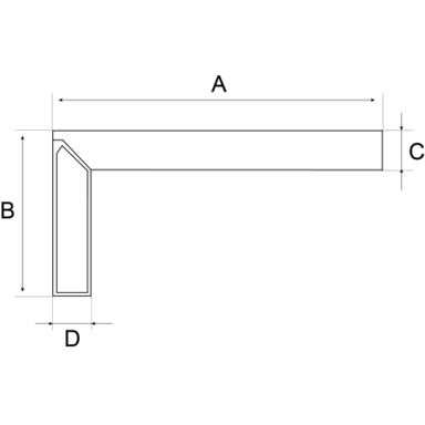 Kątownik ciesielski prosty 800 mm BAHCO