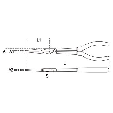 Szczypce półokrągłe proste długie 283 mm, 1009L/A Beta