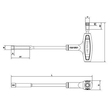 Klucz nasadowy 6-kątny kątowy dwustronny 10 mm, 941 Beta