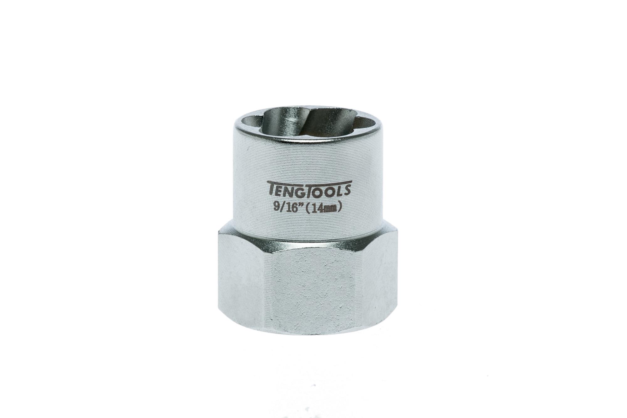 Sześciokątne nasadki odkręcające z chwytem kwadratowym 3/8" 14 mm Teng Tools