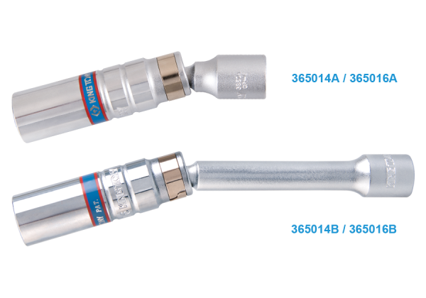 PRZEGUBOWA NASADKA DO ŚWIEC 3/8" 16mm x 101mm 12-kąt. WKŁADKA Z METALOWYM KLIPSEM King Tony