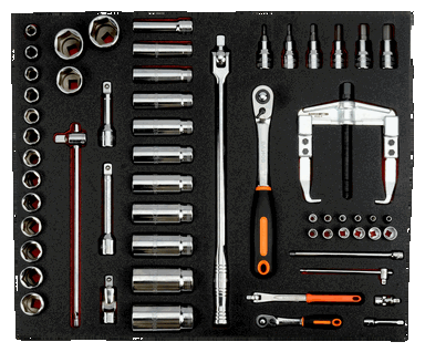 Zestaw nasadek 1/4" + 1/2", 58 elementów BAHCO