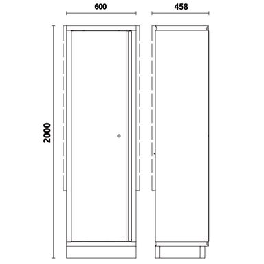 Szafa 1-drzwiowa z blachy ze wspornikiem do systemu C45PRO, 4500/C45PRO/AS1 Beta