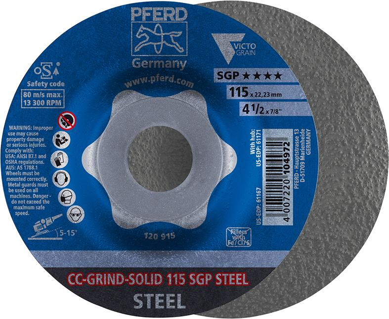 Sciernica tarcz.CC-GRIND Solid SGP STEEL 115mm PFERD