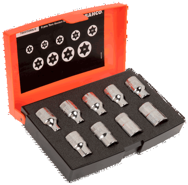 Zestaw nasadek udarowych z profilem Torx 9 szt. E8 - E24 BAHCO