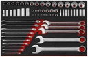 62-elementowy Zestaw kluczy płasko-oczkowych i nasadek Teng Tools TTEAF62
