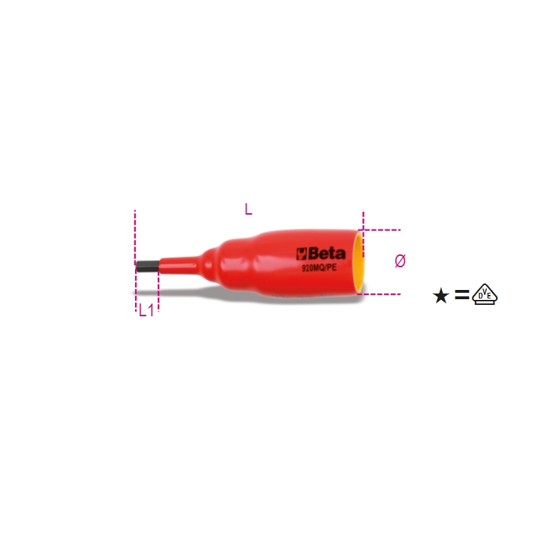 Nasadka trzpieniowa 1/2" imbusowa izolowana 1000V 6 mm, 920MQ/PE Beta