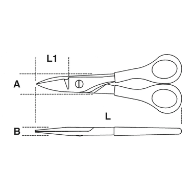 Nożyczki dla monterów z ostrzami prostymi 150 mm, 1127 Beta
