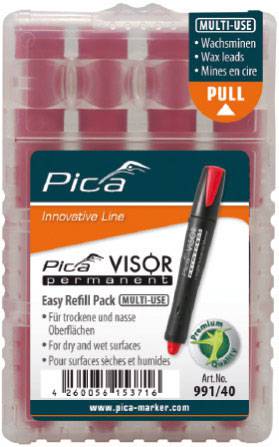 Zest.zapas. wkladow do markera permanen. VISOR, przemyslowego,kolor czerwony Pica