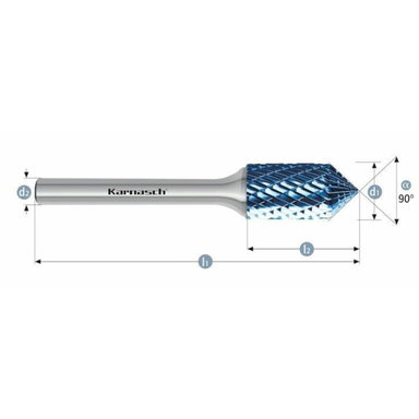 Pilnik obrotowy Blue-Tec KSK/ZYA 12x25x6x70 Combi Integra Tools