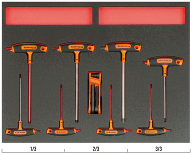 Wkład narzędziowy z rękojeścią-T i imbusami - 19 elementów BAHCO