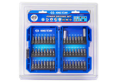 ZESTAW BITÓW 1/4" 49cz. Z UCHWYTEM 2141 + 750-50A, PŁASKIE, PH, PZ, HEX, TORX Z OTWOREM, KWADRAT King Tony