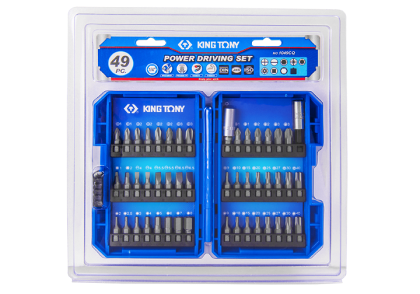 ZESTAW BITÓW 1/4" 49cz. Z UCHWYTEM 2141 + 750-50A, PŁASKIE, PH, PZ, HEX, TORX Z OTWOREM, KWADRAT King Tony