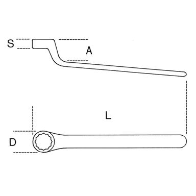 Klucz oczkowy odsadzony izolowany 1000V 32 mm, 89MQ Beta