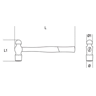 Młotek z obuchem okrągłym i noskiem kulistym 570 g, 1377 Beta