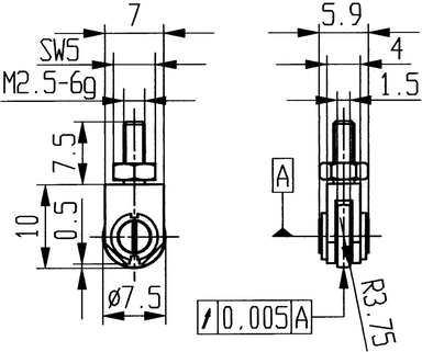 Koncowka pomiar.stalowa, typ 22/ 7,5mm KÄFER