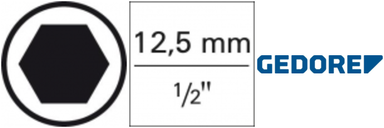 Nasadka wkrętakowa 1/2", IMBUS, 6x140mm, 6-kątna, bardzo długa GEDORE