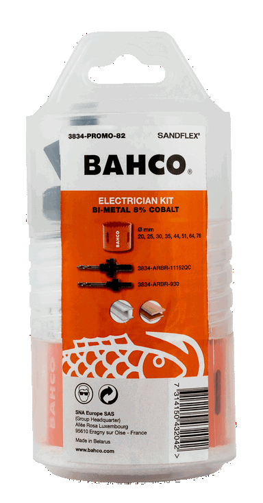 Otwornica bimetaliczna Sandflex Zestaw 20 mm-76 mm - 10 szt. BAHCO