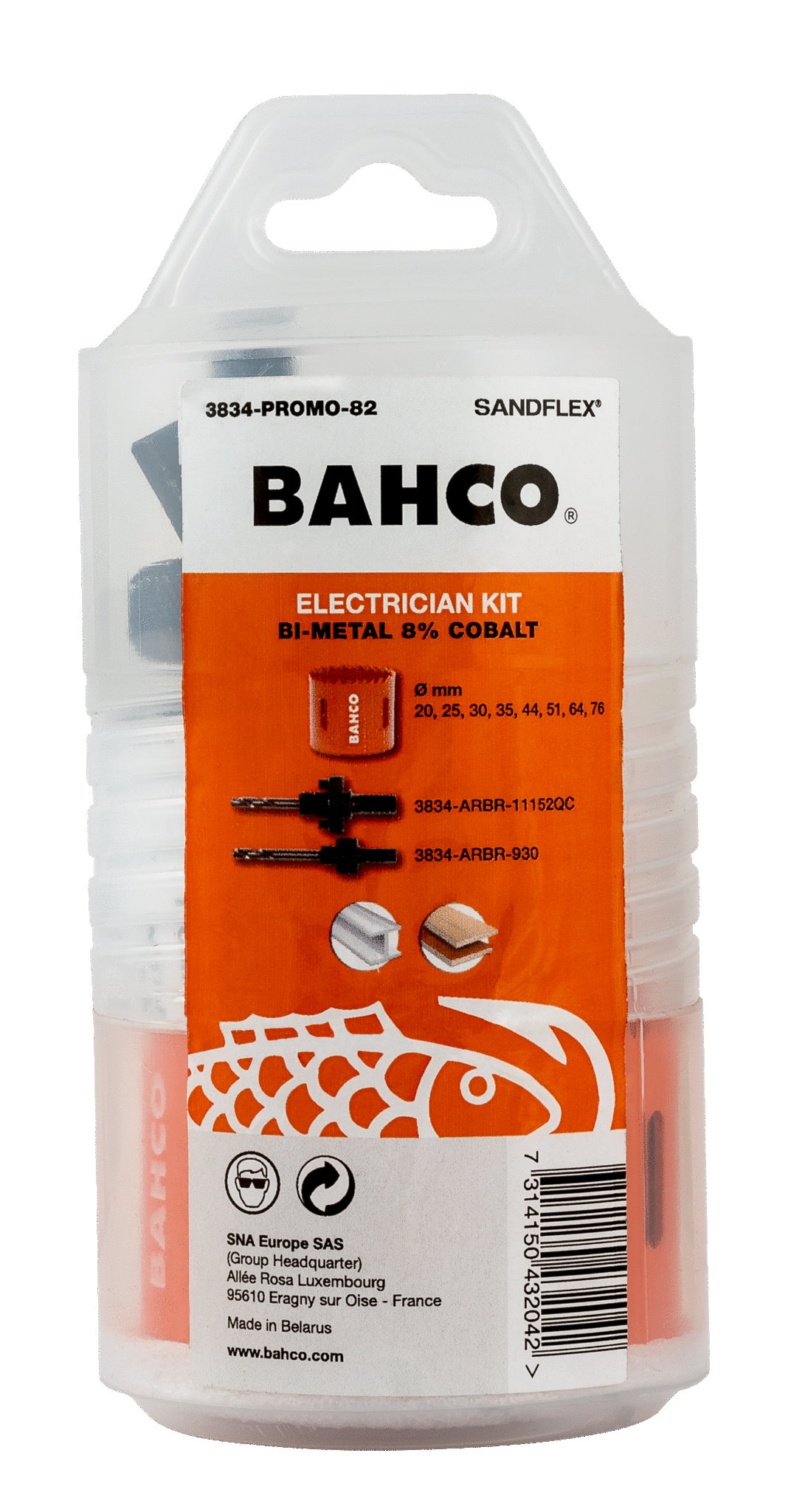 Otwornica bimetaliczna Sandflex Zestaw 20 mm-76 mm - 10 szt. BAHCO