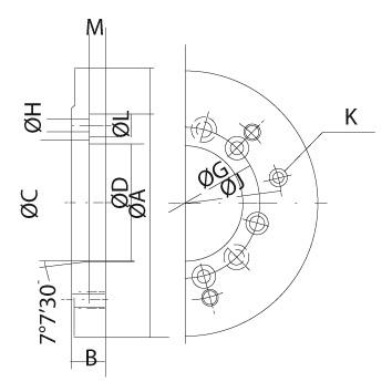 Kołnierz stalowy KK6 3B 170mm Kitagawa