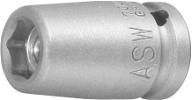 Udarowa koncowka wymiennaklucza nasadowego, z magnesem 1/4" 8mm ASW