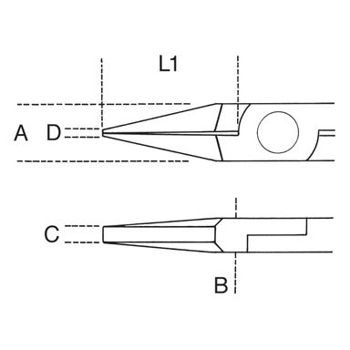 Szczypce płaskie dla elektroników 130 mm, 1171BM Beta