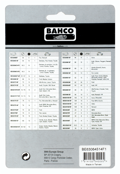 Klucz do filtrów olejowych 64,5 mm 14-kątny BAHCO