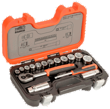 Zestaw nasadek 1/4" i 3/8", 34 elementy BAHCO