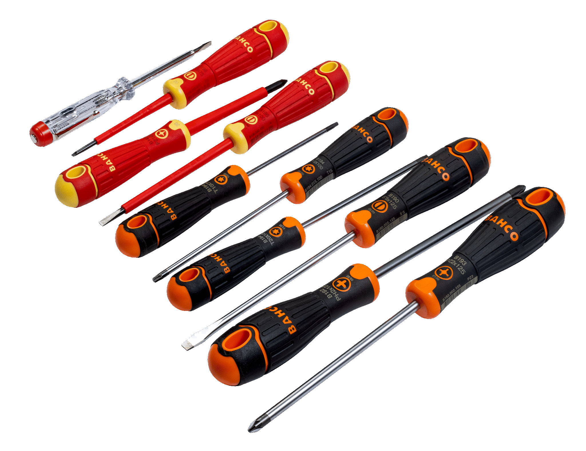 Zestaw wkrętaków BahcoFit Płaski/Phillips/Pozidriv/TORX® 10 sztuk z gumowym uchwytem BAHCO