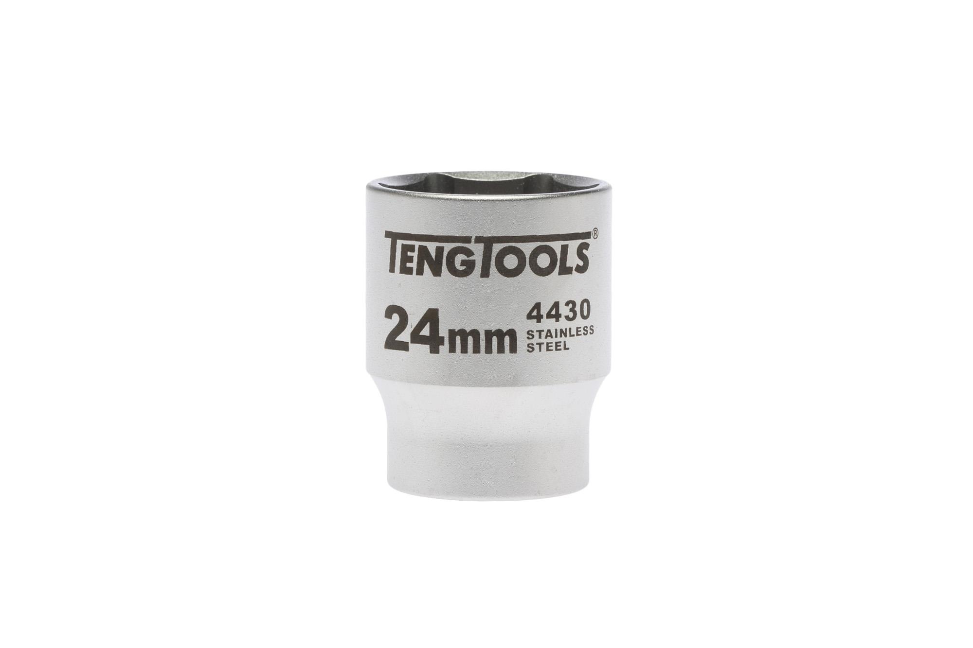 Nasadka 6-kątna nierdzewna z chwytem 1/2" 24 mm Teng Tools
