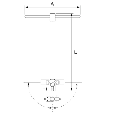 Pokrętło T z nasadką skrętną 13 mm BAHCO
