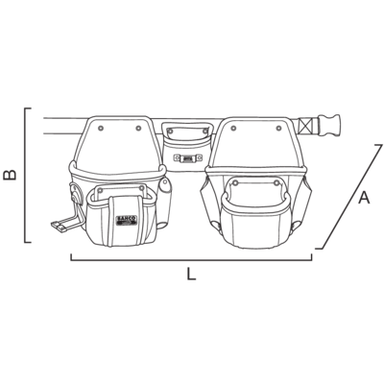 Pasek narzędziowy nylonowy z 3 kieszeniami BAHCO