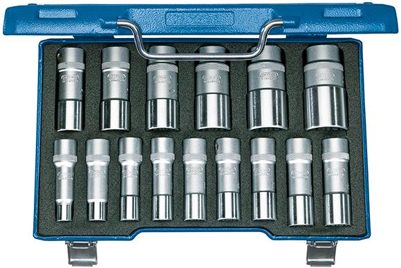 Zestaw nasadek 1/2", 12-kątnych, 10-32mm, długich, 15-cz. GEDORE