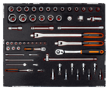 Zestaw nasadek i akcesoriów do pokręcania 1/4"-1/2", 59 elementów BAHCO