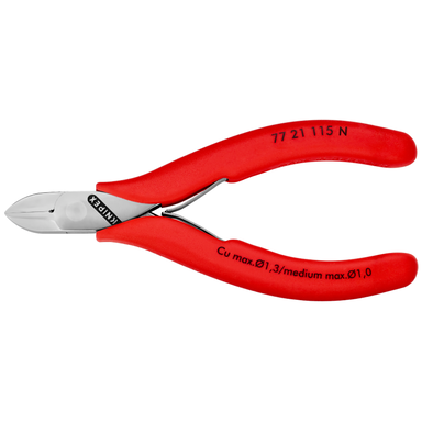Szczypce tnące boczne dla elektroników 77 21 115 N Ze złączem wsuwkowym KNIPEX